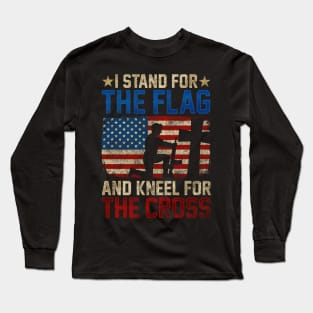 I Stand For The Flag And Kneel For The Cross design Veteran Long Sleeve T-Shirt